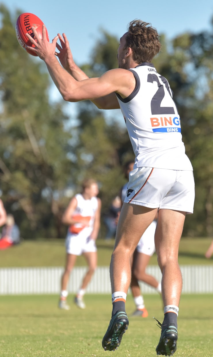 0907-NEAFL.jpg Matt Buntine takes a mark in Saturday's NEAFL match against Sydney Swans. Photo: Matt Corby/NEAFL - NEAFL,GWS Giants,Adam Kennedy,Matt Buntine,Lachlan Keeffe,Jake Stein,Zachary Sproule,Isaac Cumming,Aiden Bonar,Tim Mohr,Matthew Flynn